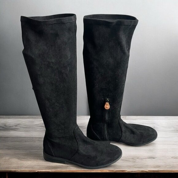 Gentle Souls By Kenneth Cole Boots Womens 8 M Knee High Pull On Riding Black - Picture 3 of 7